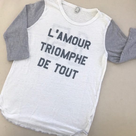 J.Crew L’Amour Triomphe de Tout Linen Baseball Tee - Picture 3 of 4